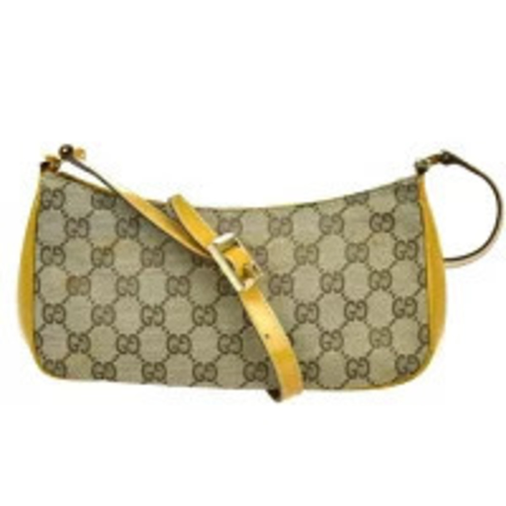 Gucci GG Monogram shoulder bag yellow patent leather